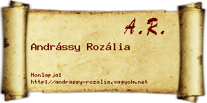 Andrássy Rozália névjegykártya