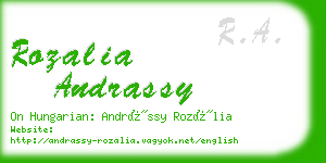 rozalia andrassy business card